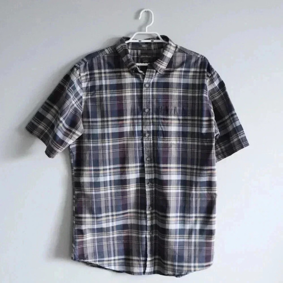 Eddie Bauer Men's TL Buttoned Short Sleeve Classic Fit Collared T-Shirt Top - Picture 1 of 12